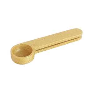 HAD1372 Beech Wood Coffee Scoop with Clip