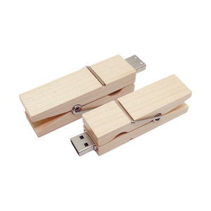 ELS1153 Wooden Clamp USB Flash Drive 2GB