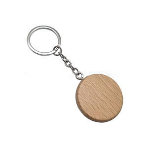 BWR1304 Blank Round Wooden Key Tag