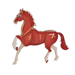 BWT1446 Red Horse 3D Wooden Puzzle