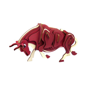 BWT1449 3D Bull Shape Wooden Puzzle