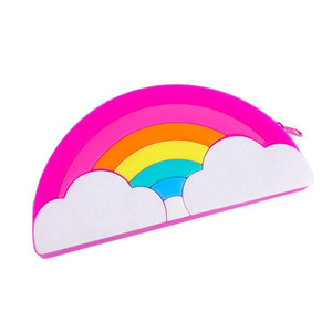 OFF2009 Large Capacity Rainbow Shape Silicone Pencil Case
