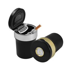 HOM2184 Multifunctional LED Metal Ashtray with Clock