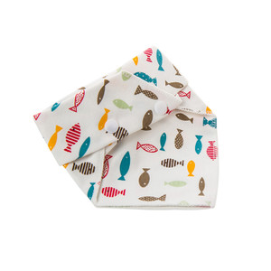 BWB1147 Organic Cotton Fish Pattern Baby Bandana Bib