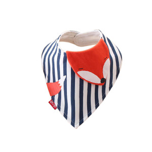 BWB1151 Fox Pattern Cotton Bibs With Snap Button
