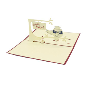 MOR2177 Owl Shape Three Dimensional Greeting Card