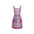 APA1194 Plaid Pattern Polyester Apron with Lace