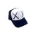 APH1250 Black and White Baseball Cap with Cross Pattern