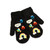 APG1206 Black Rabbit Fur Mitten with Cute Cartoon Ornament