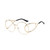 SUS1171 Vintage Metal Frame Sunglasses with  Curved Leg for Women