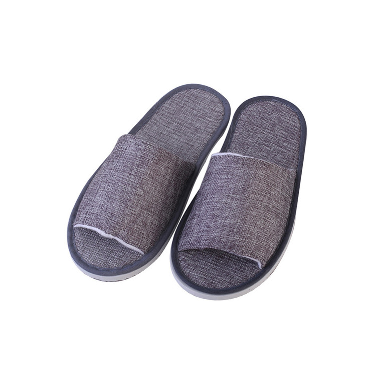 MOR3492 Custom Linen Open Toe Slippers