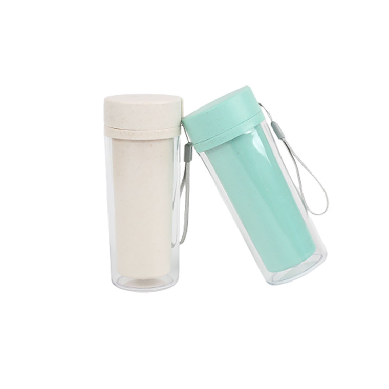 OFF3120 10OZ Double layer Straw Fiber Water Bottle
