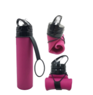 SPO3202 20OZ Silicone Foldable Water Bottle