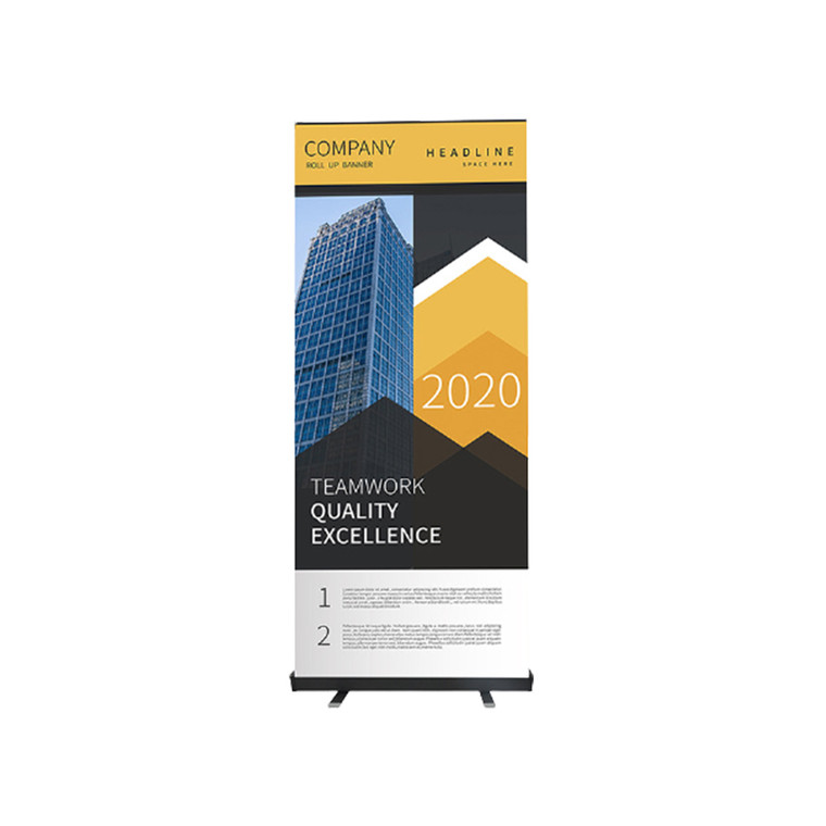 OFF3501 Single Sided Retractable Banner with Black Stand