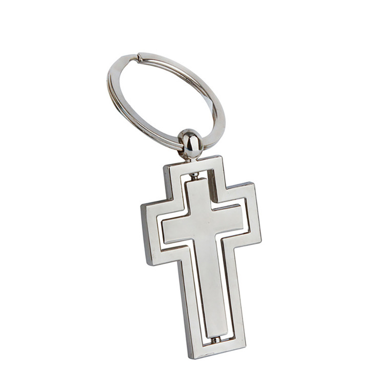 MOR3203 Creative Double Sided Rotating Cross Keychain