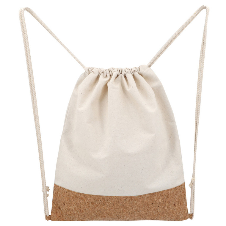SPO4759SW  Cotton/Cork Drawstring Backpack			 				