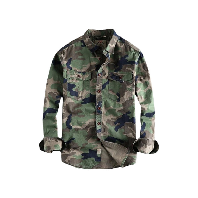 CLO3873SW Camo Button up Jacket