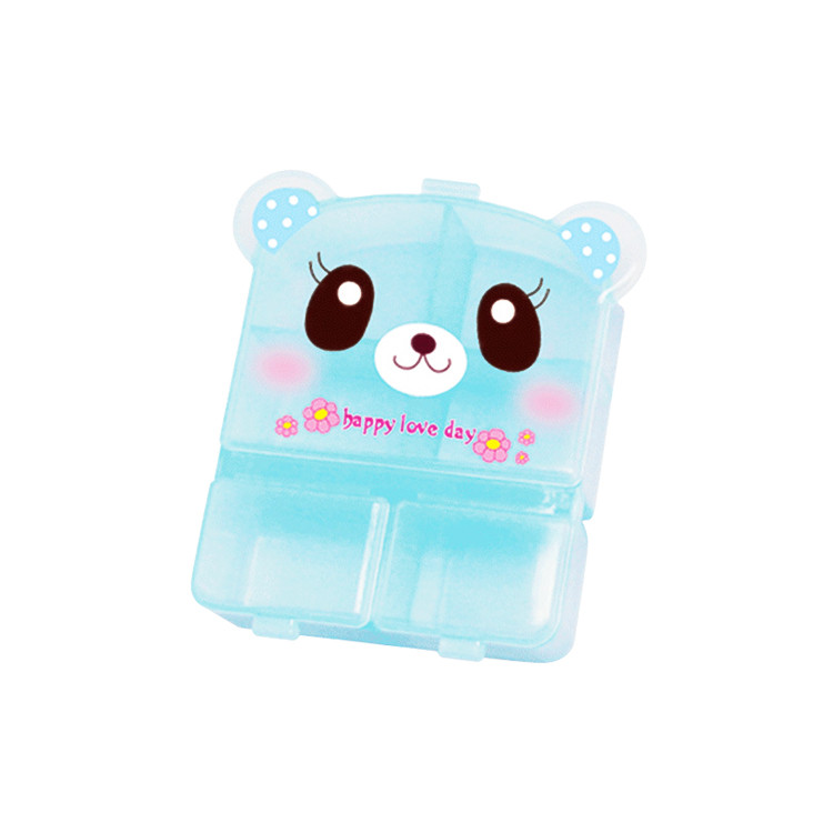 HAL1125 Cute Bear Shaped 6 Compartment Pill Organizer