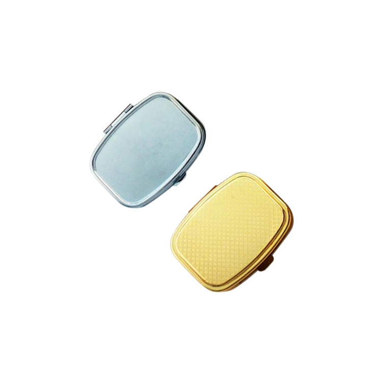 HAL1135 Square Metal Pill Box with Mirror