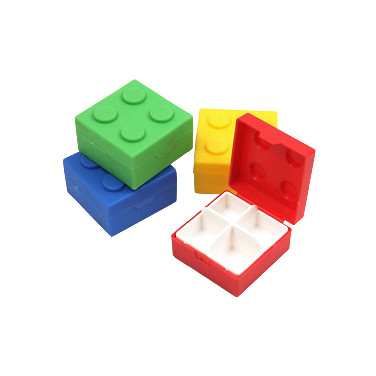 HAL1159 Stackable Colorful Block 4-Compartment Pill Holder