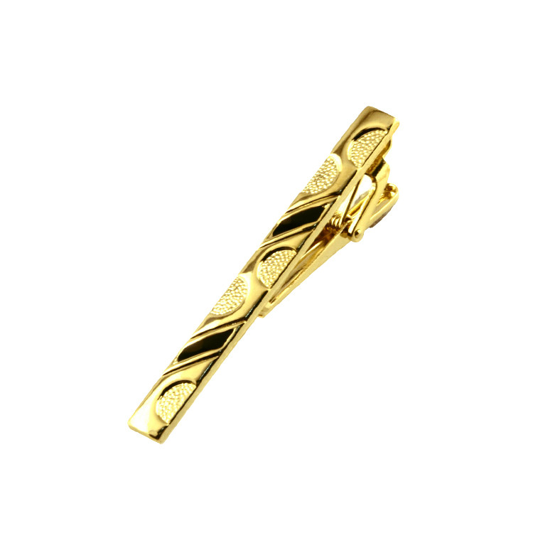 APE1129 Men's Golden Tie bar with Round Cavity Design