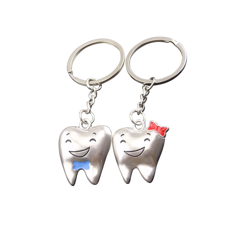 HAK1135 Teeth Couple Charm Key Chain, 1 Pair