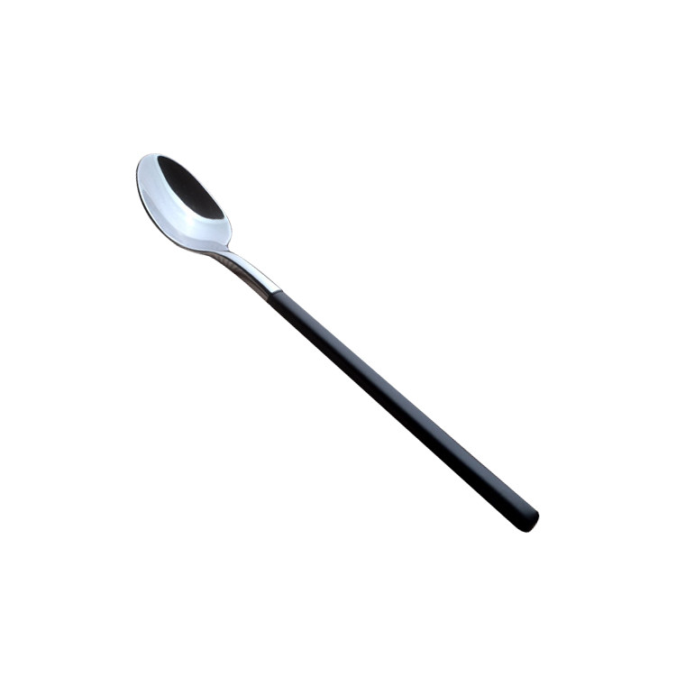 BWS1239 Oval-bowl Ice Spoon with Black Handle