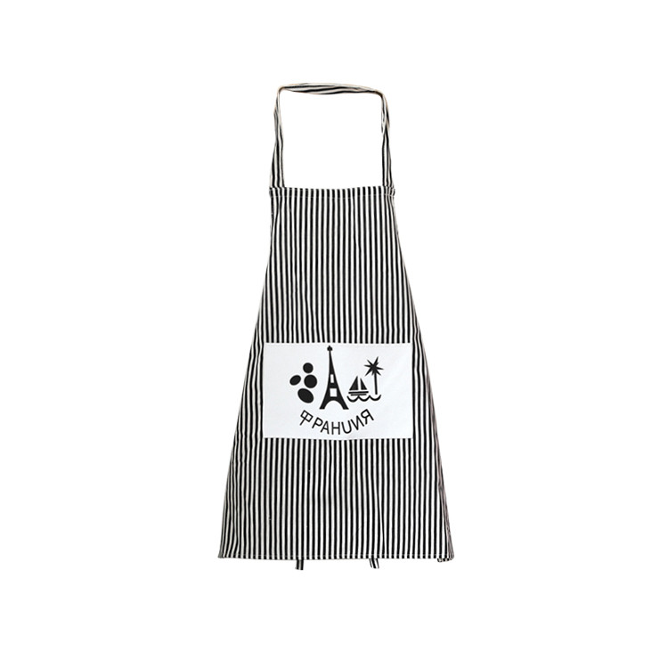 APA1129 Black-and-white Pinstripe Apron with Big Pocket