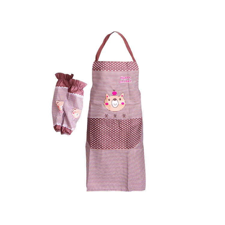 APA1149 Korean Style Cartoon Apron and Sleeves Combo