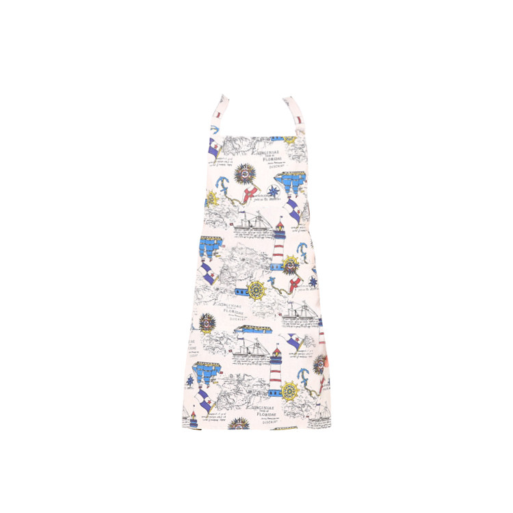 APA1169 Trendy Painting Pattern Canvas Apron with Two Pockets