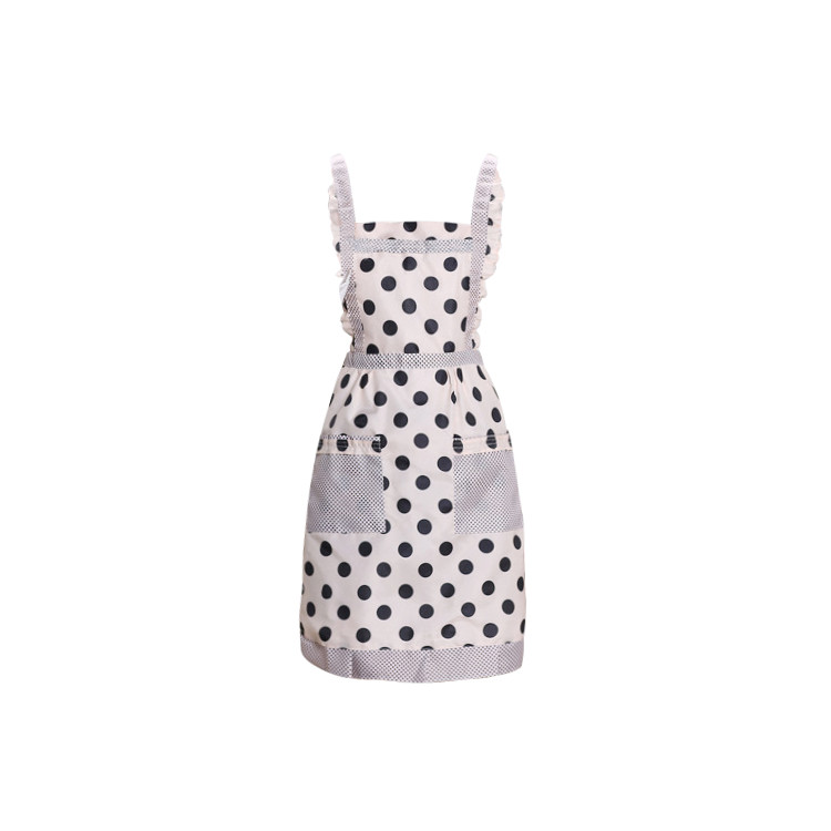 APA1196 Ladies' Modern Polka Dot Skirt Apron with Lace