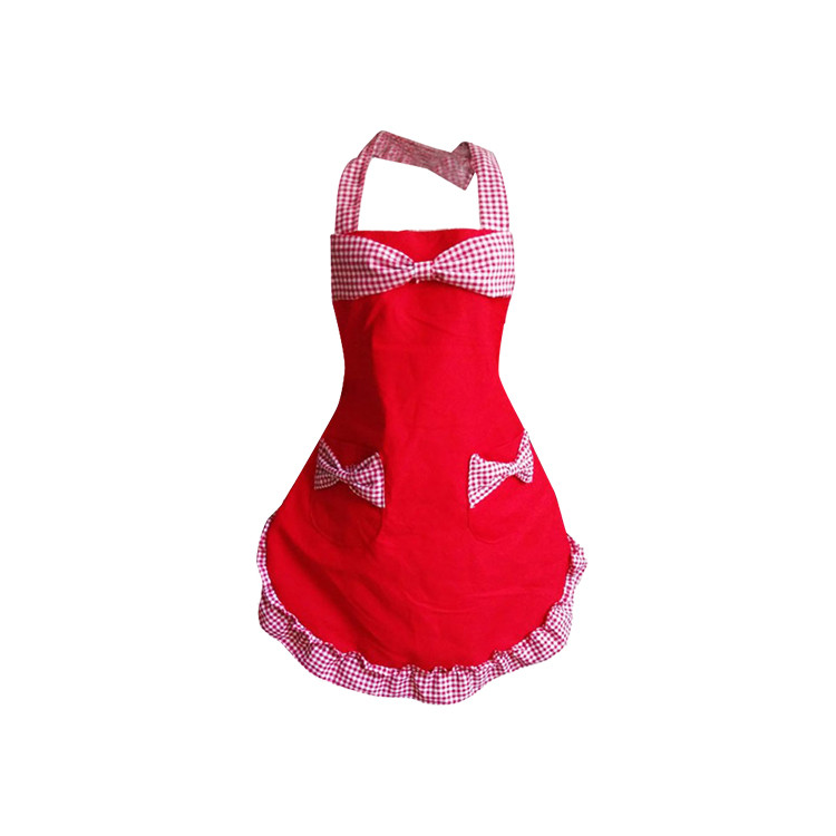 APA1208 Women's Korean Style Princess Dress Apron with Convenient Pockets
