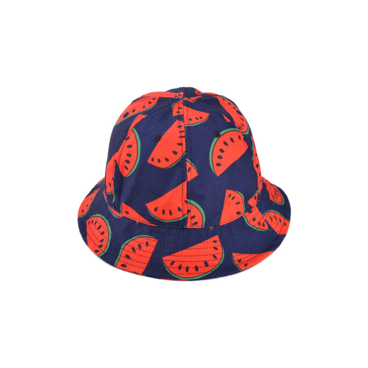 APH1159 Korean Style Cotton Fisherman Hat with Watermelon Patterns