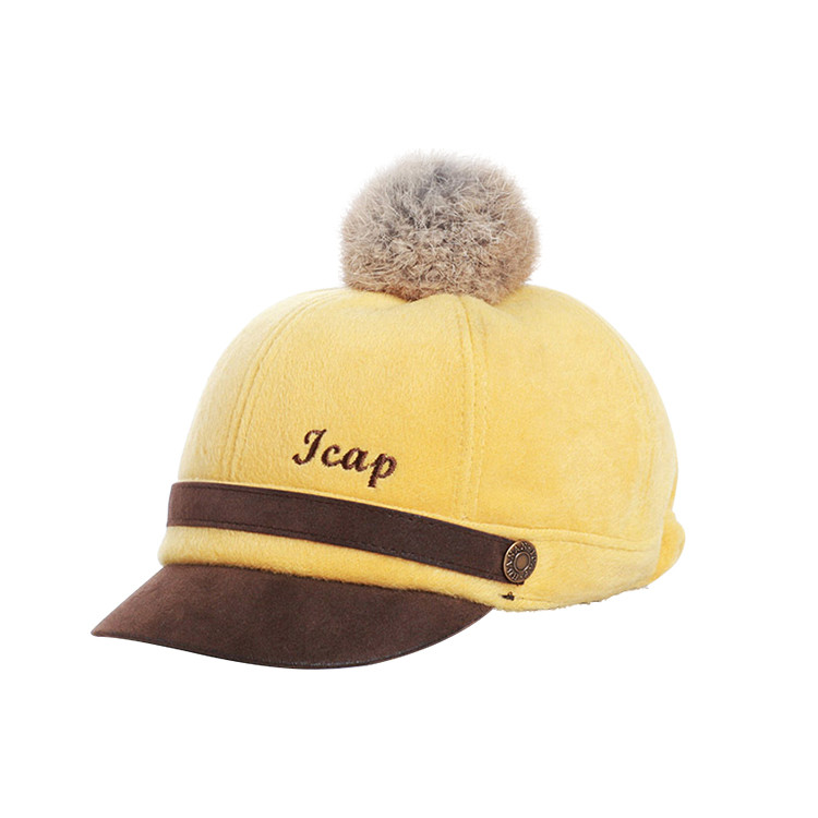 APH1224 Children's Woolen Felt Short Visor Beanie Cap