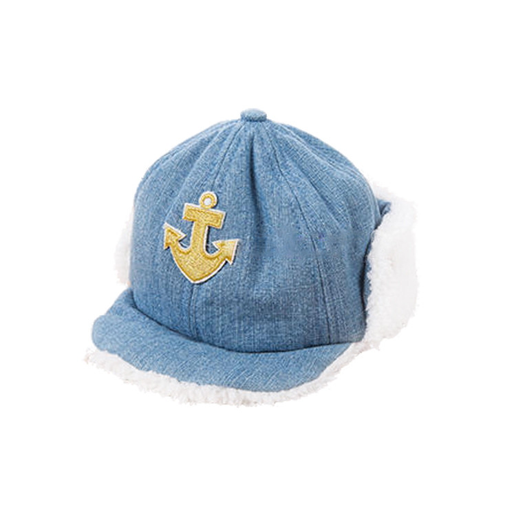 APH1225 Boy's Cotton Denim Floppy Short Brim Trapper Hat