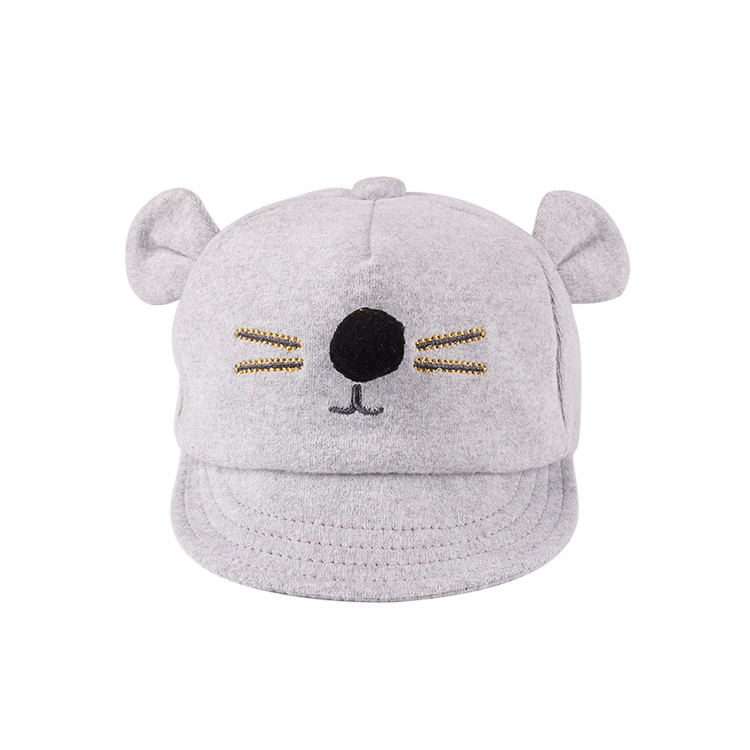 APH1226 Korean Style Cotton Short Brim Baseball Cap with Cat Ears