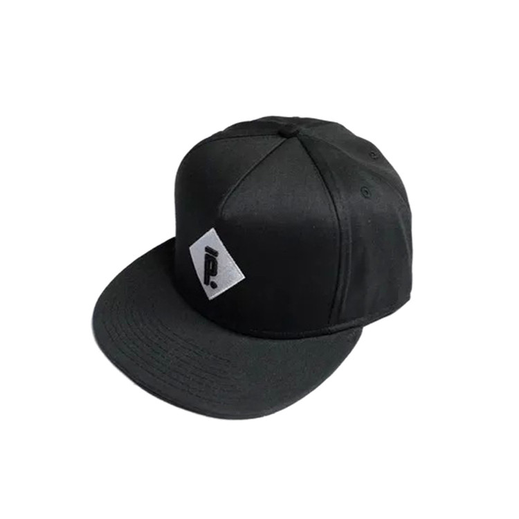APH1276 Hip-hop Style Solid Black Flat Bill Cap