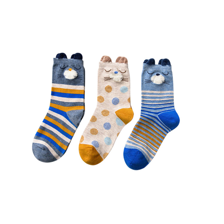 APS1244 Women's Cartoon Kitty Sock