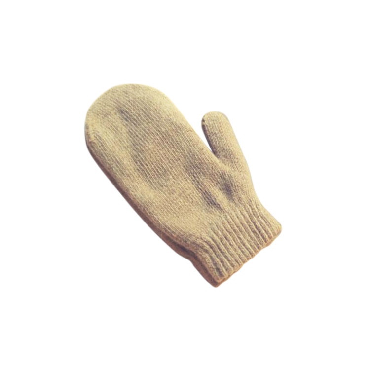 APG1144 Unisex Monocolor Knitted Mitten with Stripe Cuff