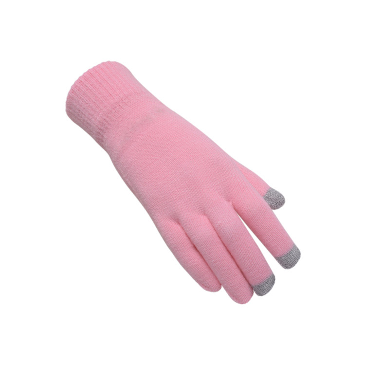 APG1175 Ladies' Candy Color Woolen Yarn Jacquard Knitted Glove with Ruffles