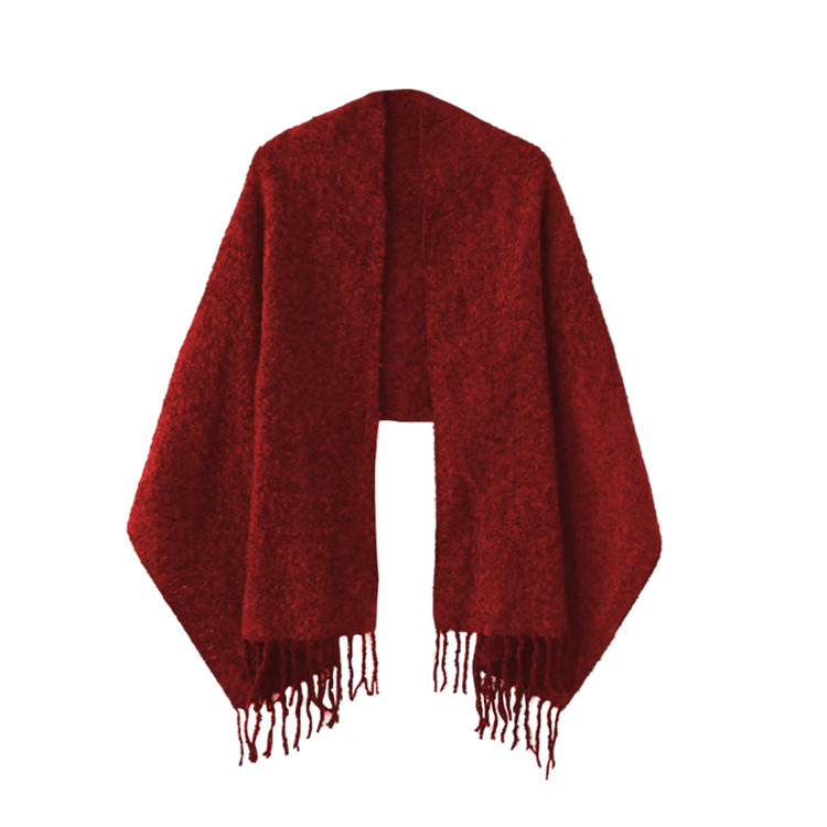 APC1159 Ladies' Solid Color Loop Yarn Scarf with Fringe