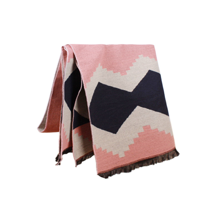 APC1195 Ladies' Elegant Scarf with Big Rhomboids Pattern