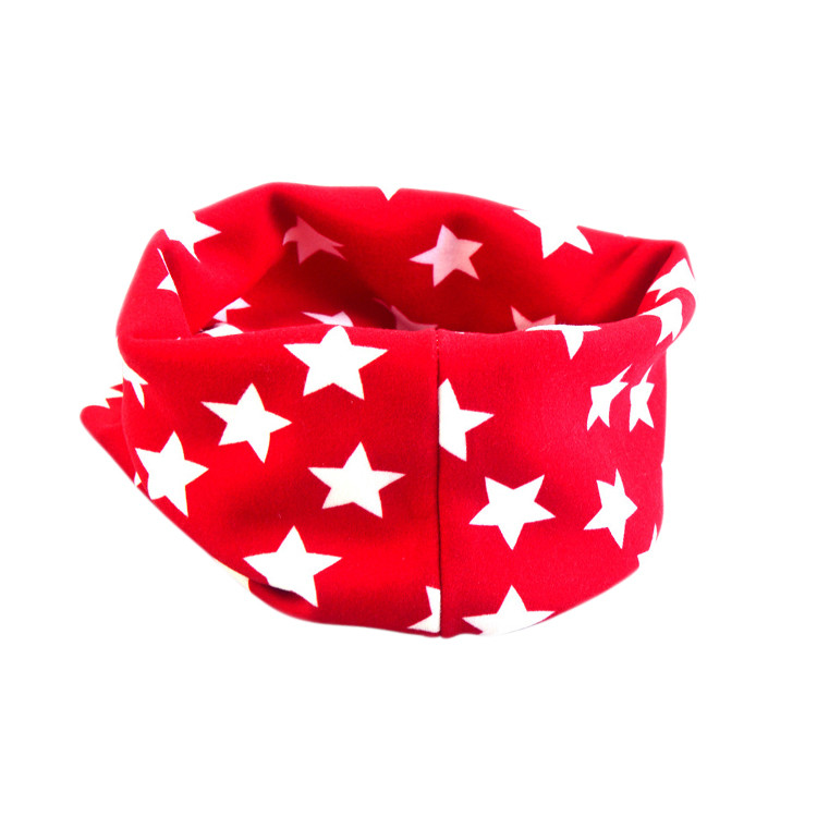 APC1203 Babies' Red 100% Cotton Pullover Scarf with White Star Pattern