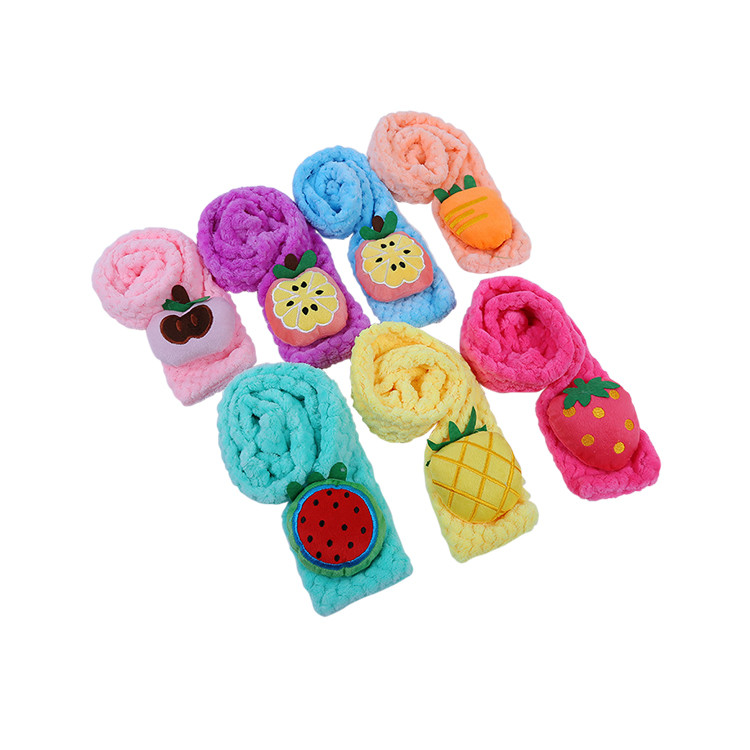 APC1207 Children's Plush Scarf with Cute Fruit Ornament