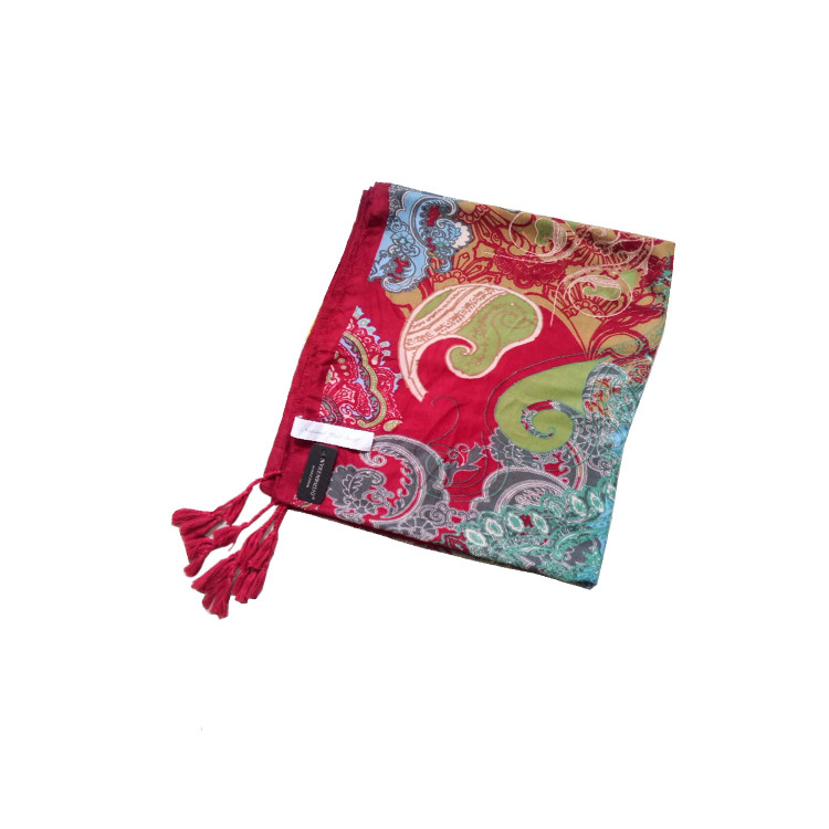 APC1208 Ladies'  Chinese Style Wide Scarf with Fabulous Peacock Pattern