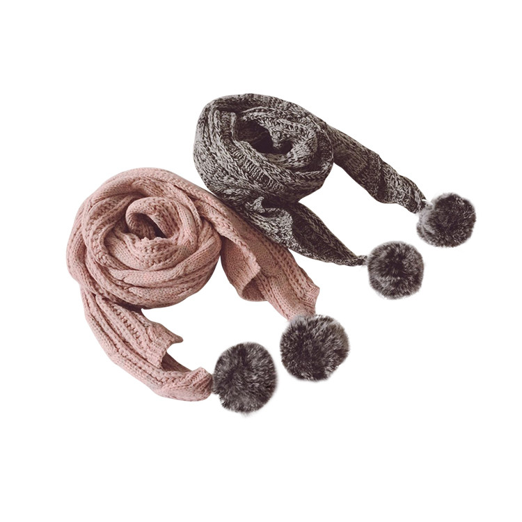 APC1238 Children's Solid Color Knitted Scarf