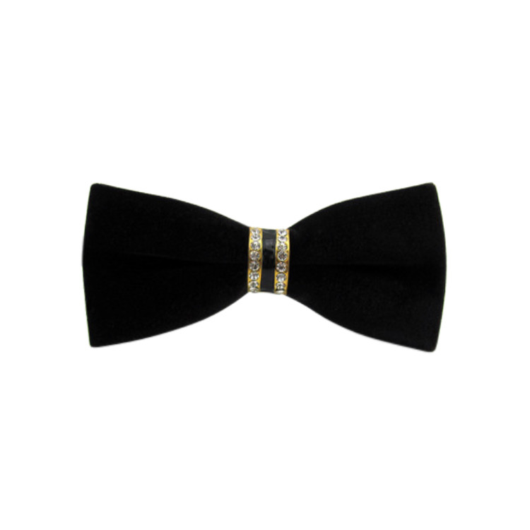 APE1558 Men's Pre-tied Bowtie with Crystal Inlaid Knot