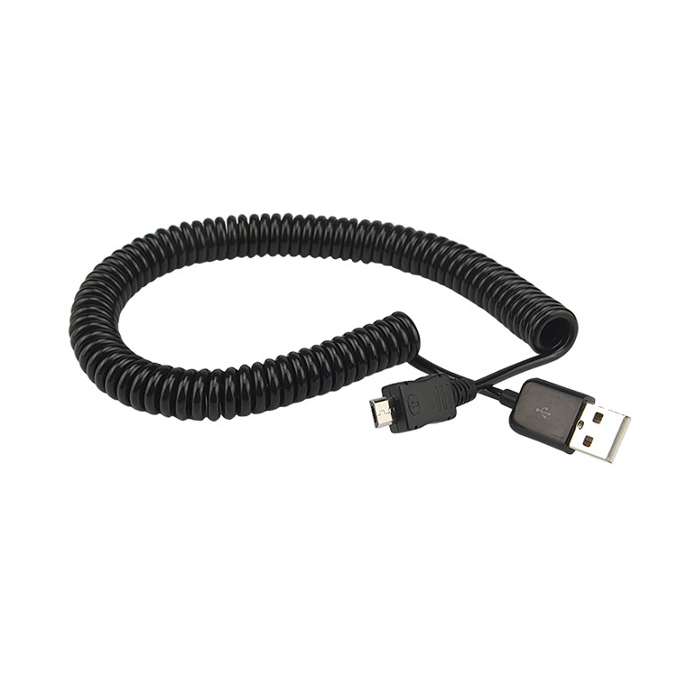 ELC1121 USB Coiled Charging Cable Spring Line