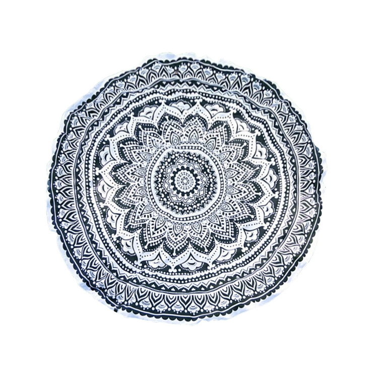SUB1134 Round Colorful Floral Printed Beach Blanket Towel