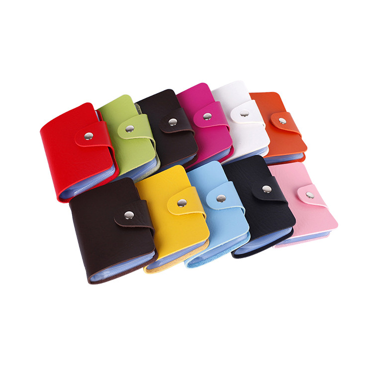 HAB1119 PU Leather Portable Credit Card Holder with 10 Card Slots